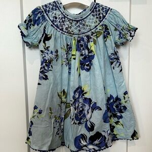 Floral Blue Smocked Lil Cactus Dress